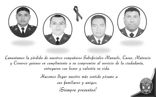 Cuatro policías mueren en una emboscada terrorista en Perú